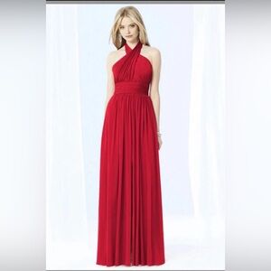 Brand new After Six‎ Halter Maxi Dress in Flame Red XL 16